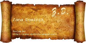 Zana Dominik névjegykártya